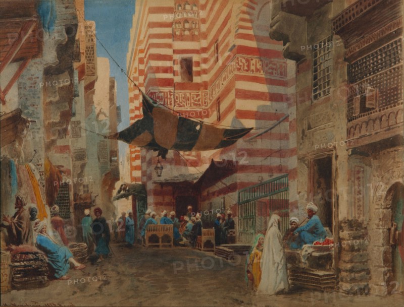 On the Street of Cairo, 1873. Artist: Makovsky, Konstantin Yegorovich (1839-1915)