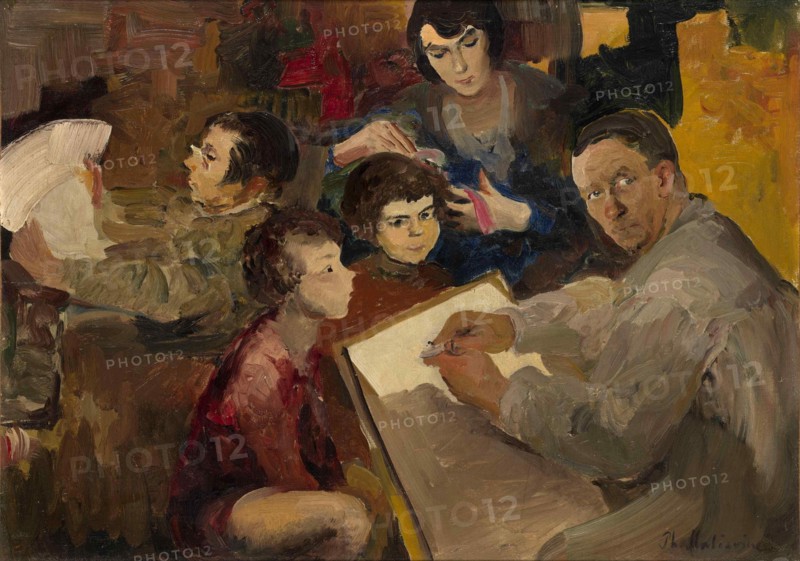 Self-Portrait with Family. Artist: Malyavin, Filipp Andreyevich (1869-1940)