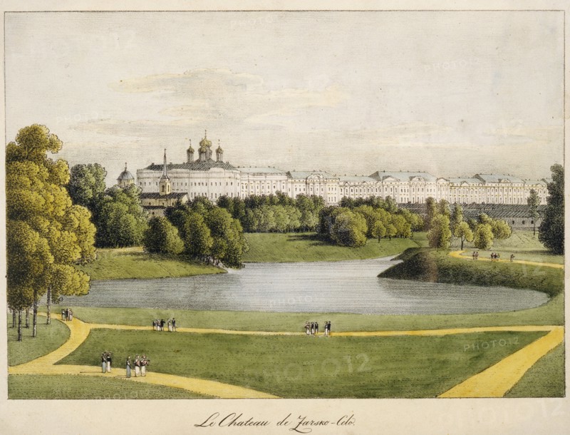 The Catherine Palace in Tsarskoye Selo, 1821-1822. Artist: Martynov, Andrei Yefimovich (1768-1826)