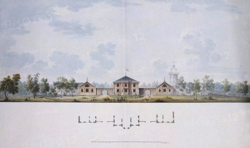 Design for a Farm in the Alexander Park at Tsarskoye Selo, 1818. Artist: Menelaws, Adam (1753-1831)