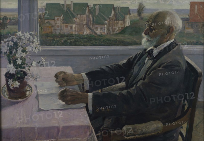 Portrait of the physiologist, psychologist, and physician Ivan P. Pavlov (1849-1936), 1935. Artist: Nesterov, Mikhail Vasilyevich (1862-1942)