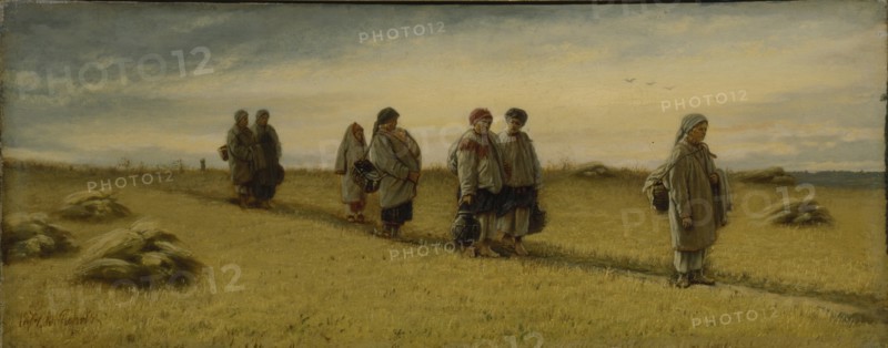 The Return of the Reapers from the Field in the Ryazan province, 1874. Artist: Perov, Vasili Grigoryevich (1834-1882)