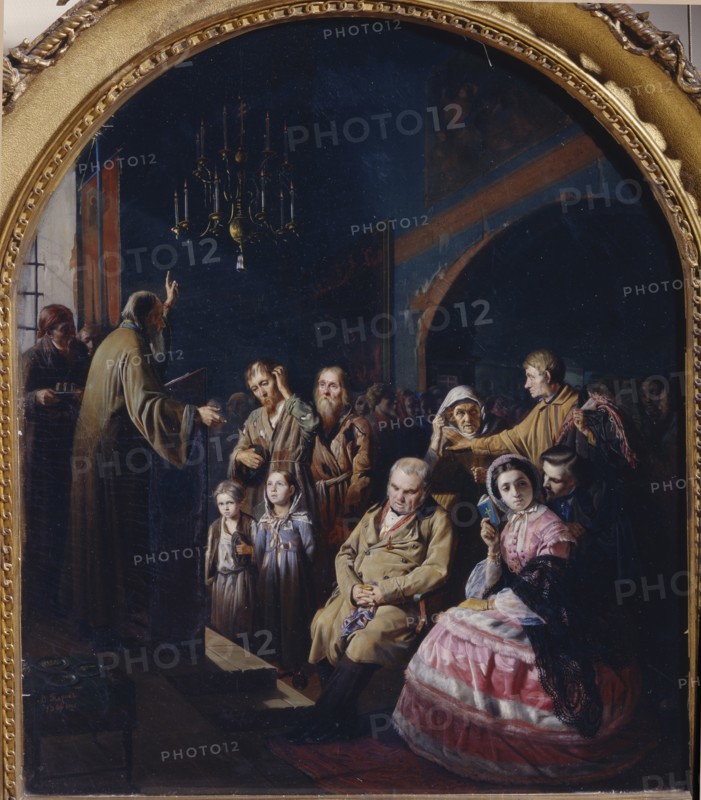 Sermon in a Village, 1861. Artist: Perov, Vasili Grigoryevich (1834-1882)