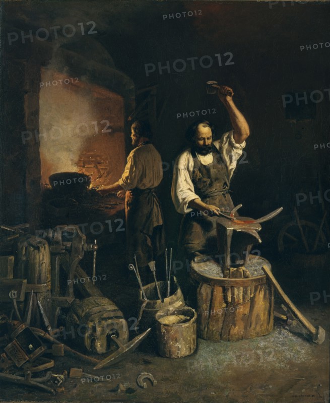 The Forge, 1845. Artist: Plakhov, Lavr Kuzmich (1810-1881)