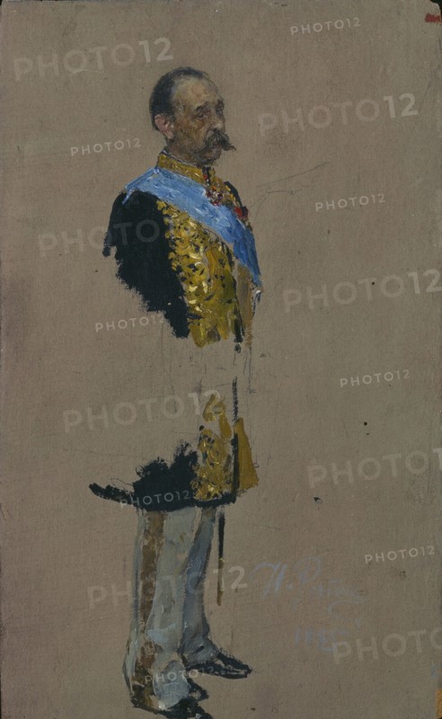 Portrait of Count Dmitry Andreyevich Tolstoy (1823-1889), 1885. Artist: Repin, Ilya Yefimovich (1844-1930)