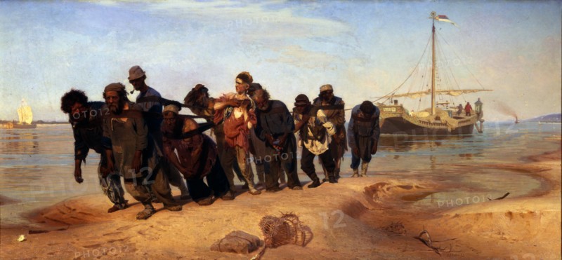Barge Haulers on the Volga, 1872-1873. Artist: Repin, Ilya Yefimovich (1844-1930)