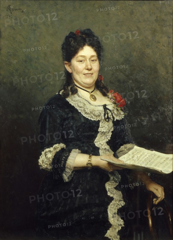 Portrait of the opera singer Alexandra Molas (1845-1929), 1883. Artist: Repin, Ilya Yefimovich (1844-1930)