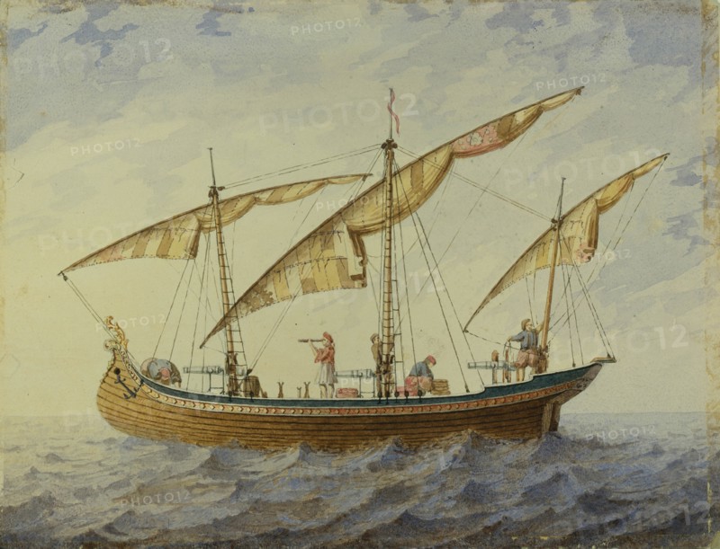 Stage design for the ballet Corsair by A. Adam, 1863. Artist: Roller, Andreas Leonhard (1805-1891)
