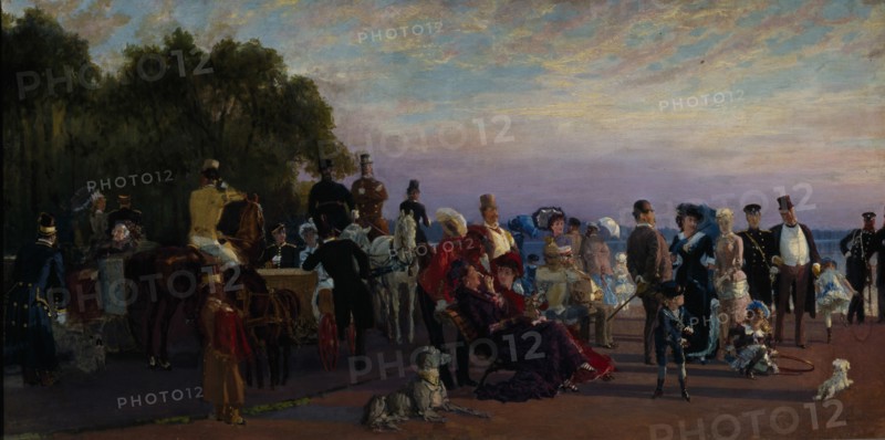 On the spit of Island (Strelka), 1870s. Artist: Savitsky, Konstantin Apollonovich (1844-1905)