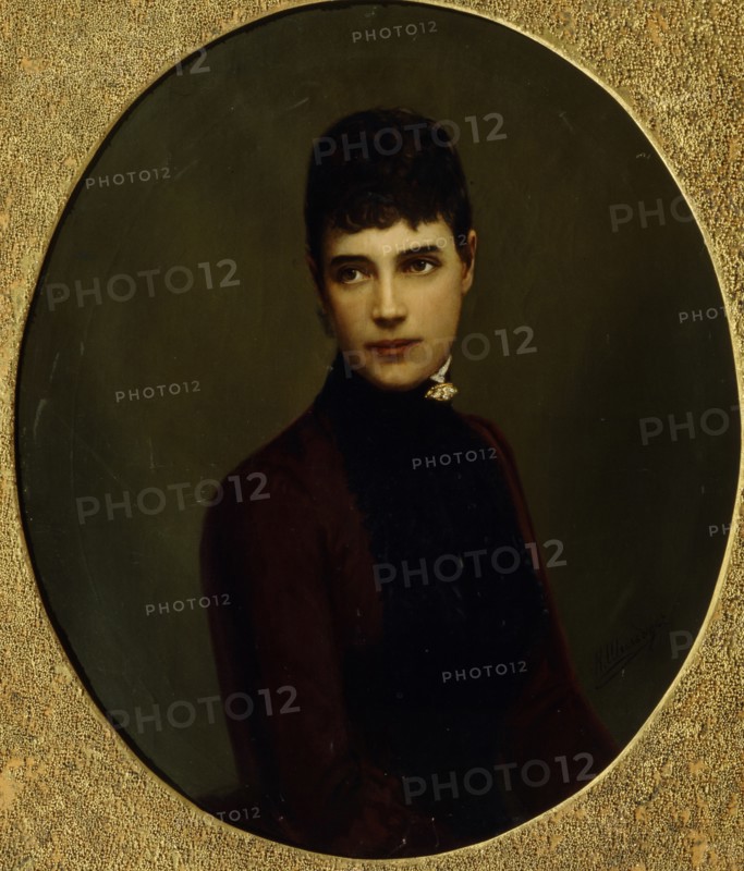 Portrait of Empress Maria Fyodorovna, Princess Dagmar of Denmark (1847-1928), Mid of the 19th cen.. Artist: Schilder, Nikolai Gustavovich (1828-1898)