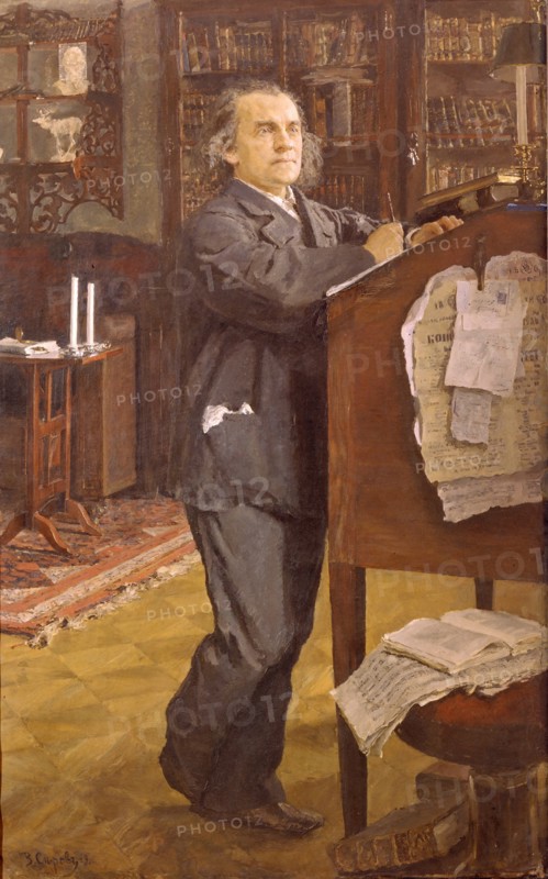 Portrait of the composer Alexander Serov (1820-1871), 1889. Artist: Serov, Valentin Alexandrovich (1865-1911)