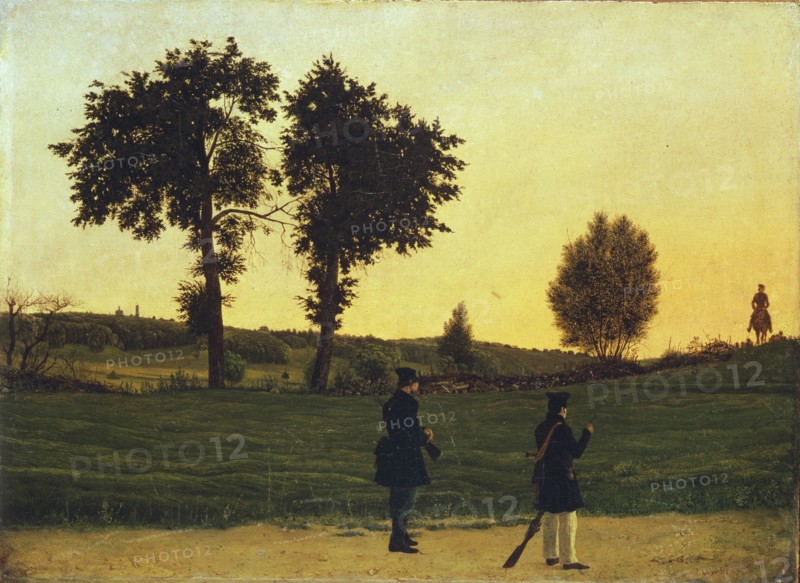 Huntsmen, 1839. Artist: Shchedrovsky, Ignati Stepanovich (1815-1870)