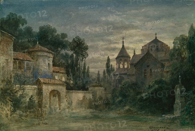 Stage design for the opera The Force of Destiny by G. Verdi, 1875. Artist: Shishkov, Matvei Andreyevich (1832-1897)