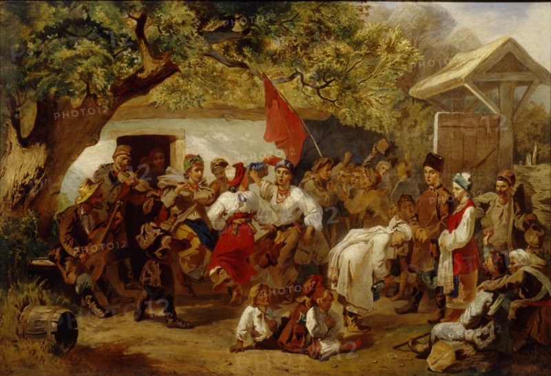 The Wedding Feast, 1860. Artist: Sokolov, Ivan Ivanovich (1823-1918)