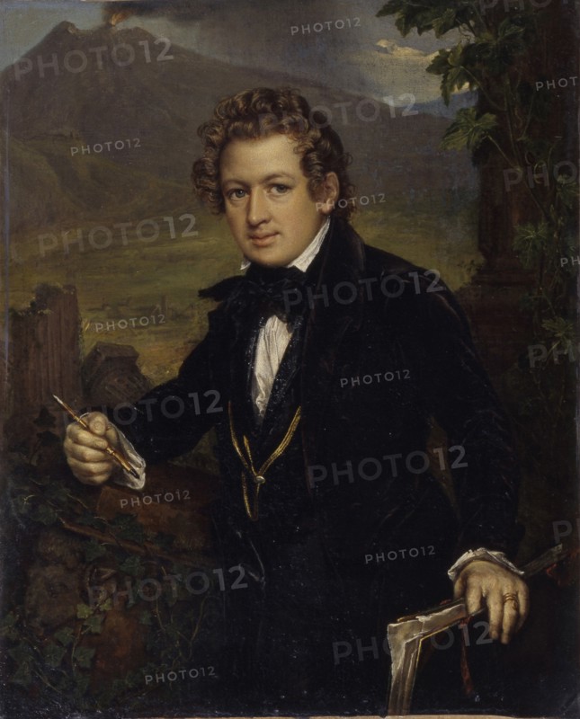 Portrait of the painter Karl Pavlovich Bryullov (1799-1852), 1836. Artist: Tropinin, Vasili Andreyevich (1776-1857)