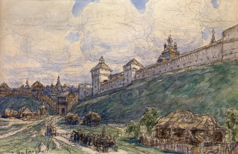 Serpukhov in the 17th Century. Artist: Vasnetsov, Appolinari Mikhaylovich (1856-1933)