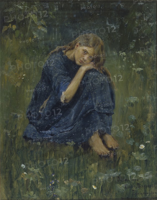 Alyonushka (Study), 1881. Artist: Vasnetsov, Viktor Mikhaylovich (1848-1926)