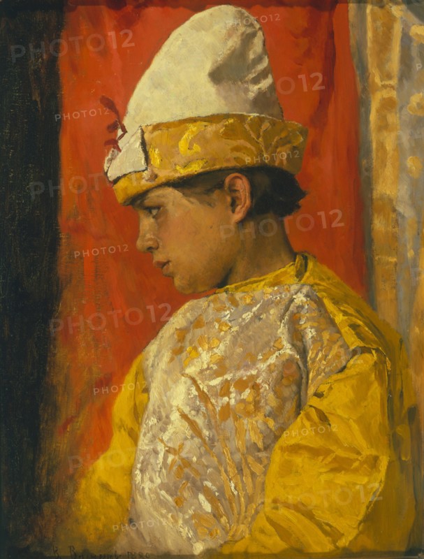 In skomorokh dress, 1882. Artist: Vasnetsov, Viktor Mikhaylovich (1848-1926)