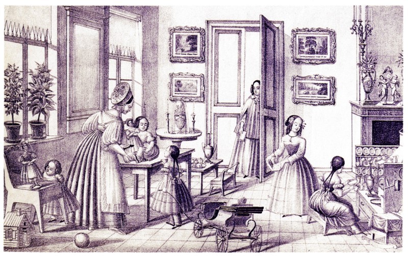 Children's Room, Early 19th cen.. Artist: Vdovichev, P. (active First Half of 19th cen.)