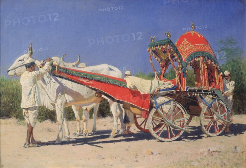 Vehicle of a Rich Family in Delhi, 1874-1876. Artist: Vereshchagin, Vasili Vasilyevich (1842-1904)