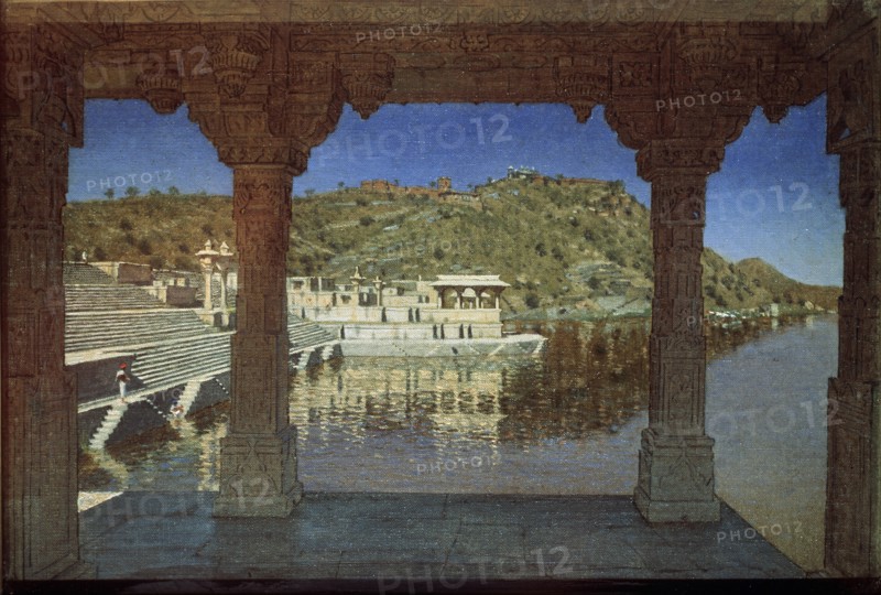 Rajasthan. At the Lake in Udaipur, 1874. Artist: Vereshchagin, Vasili Vasilyevich (1842-1904)