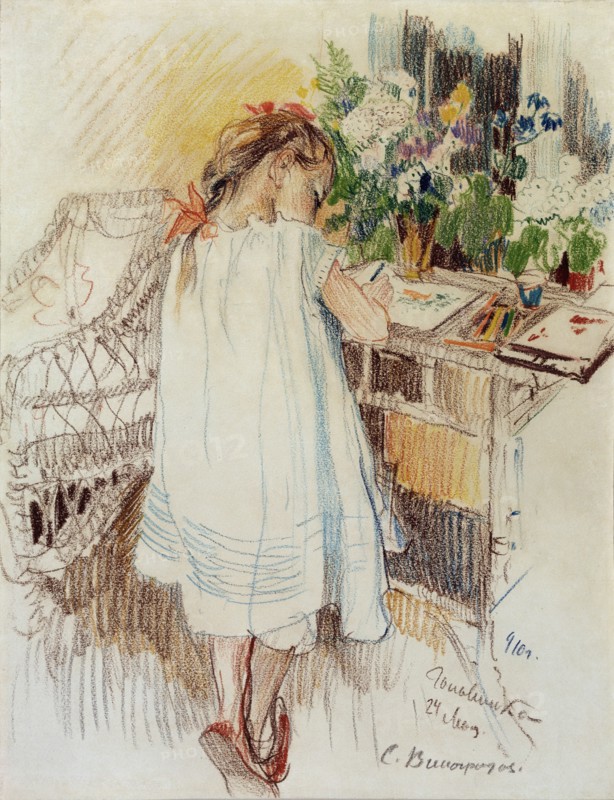 A little one, 1910. Artist: Vinogradov, Sergei Arsenyevich (1869-1938)