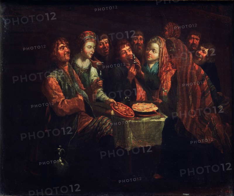 Peasant Feast. Artist: Vishnekov, Al. (First Half of 18th cen.)