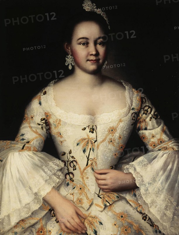 Portrait of Stepanida Yakovleva (1738-1781), after 1757. Artist: Vishnyakov, Ivan Yakovlevich (1699-1761)