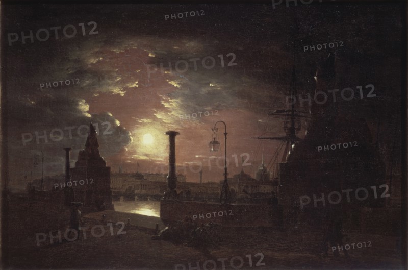 Autumn night in St. Petersburg, 1835. Artist: Vorobyev, Maxim Nikiphorovich (1787-1855)