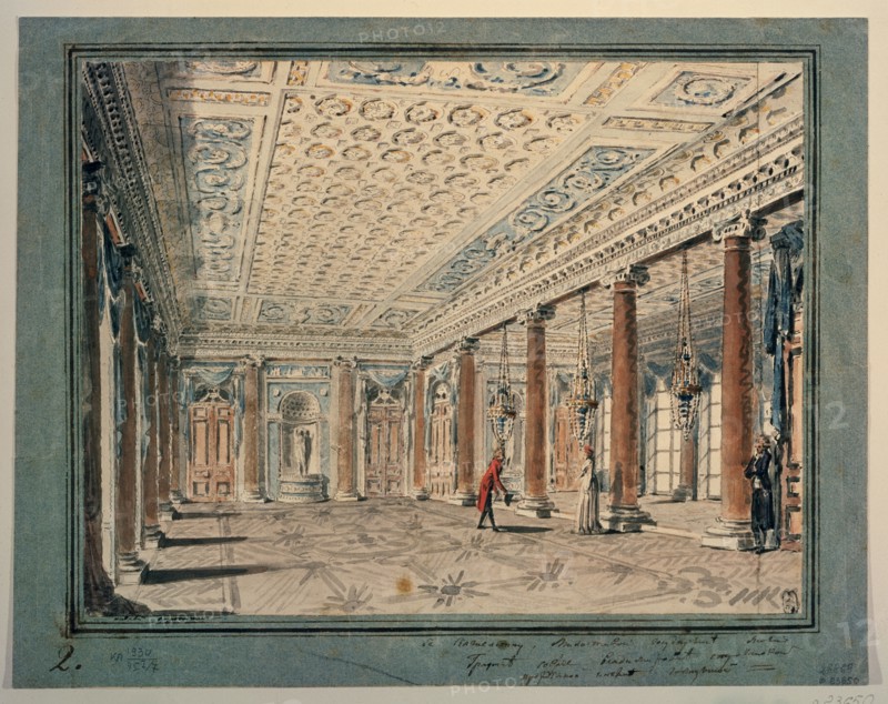 Interior of the Corner hall in the Stroganov palace. Artist: Voronikhin, Andrei Nikiforovich (1759-1814)
