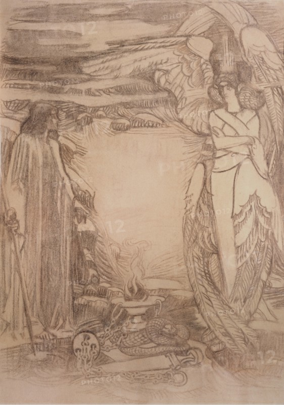 Illustration for the poem Prophet by A. Pushkin, 1905. Artist: Vrubel, Mikhail Alexandrovich (1856-1910)