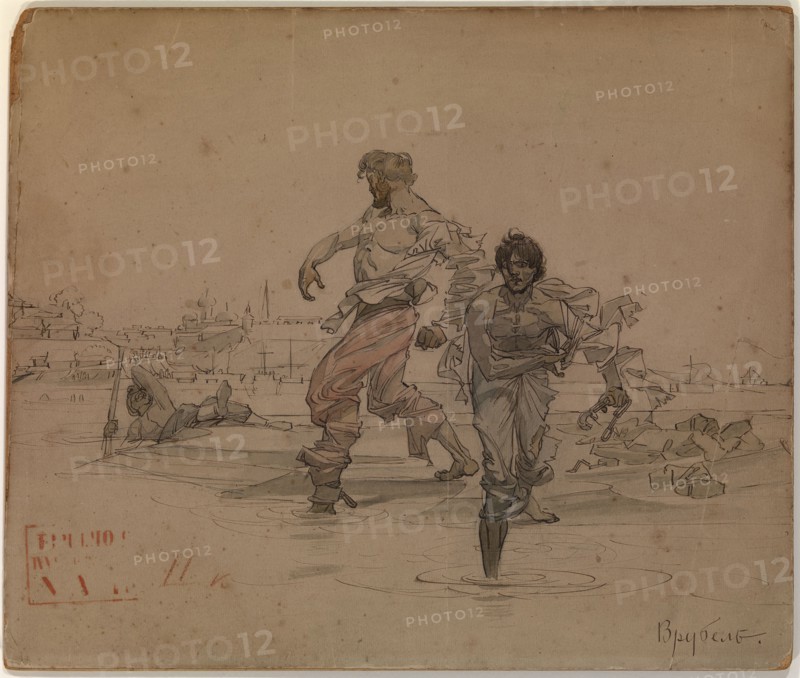 Illustration for the poem The Robber Brothers by Alexander Pushkin, 1881. Artist: Vrubel, Mikhail Alexandrovich (1856-1910)