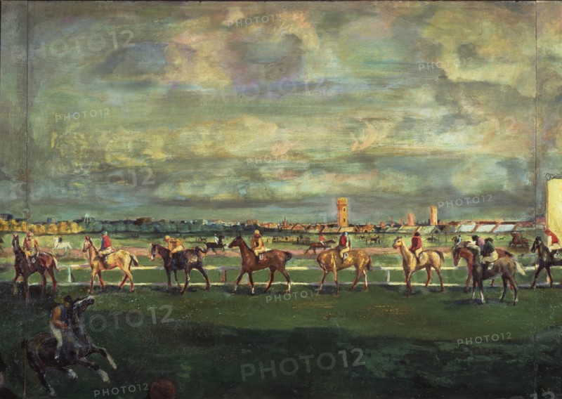 Horseracing, 1911. Artist: Yakulov, Georgi Bogdanovich (1884-1928)