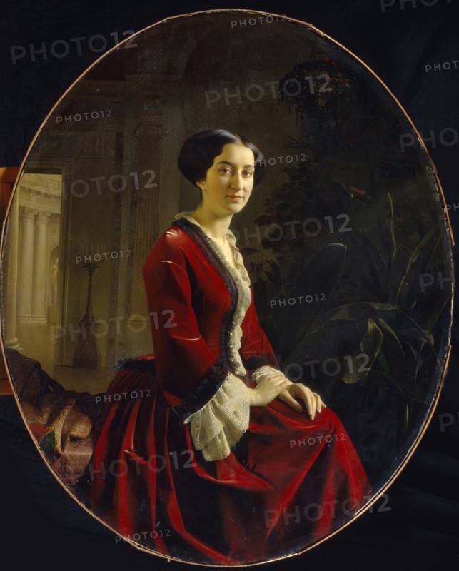 Portrait of Countess Yelizaveta Christoforovna Abamelik-Lazareva, 1854. Artist: Zaryanko, Sergei Konstantinovich (1818-1870)