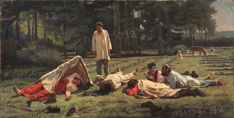 Rest at the Hay Harvest, 1887. Artist: Zhuravlev, Firs Sergeevich (1836-1901)