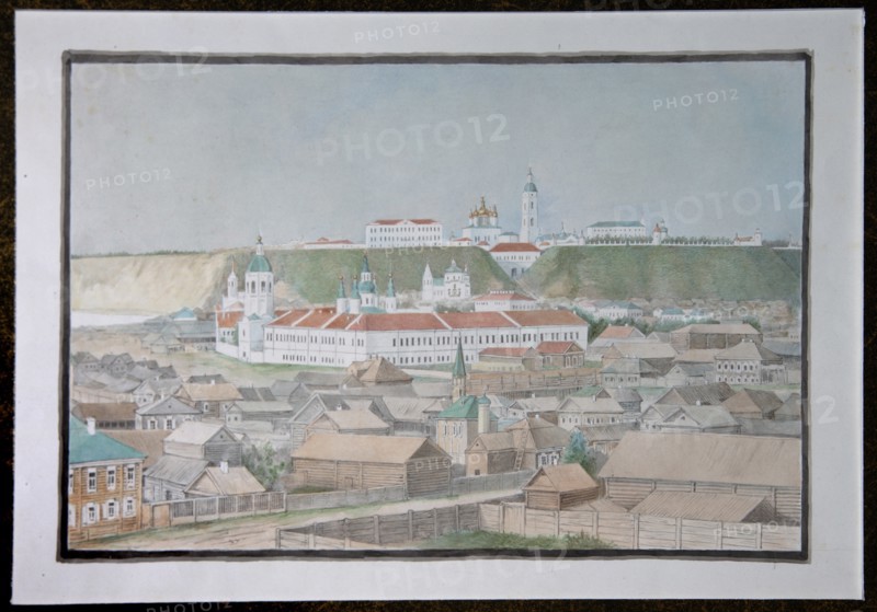 View of Tobolsk, 1850s. Artist: Znamensky, Mikhail Stepanovich (1833-1892)