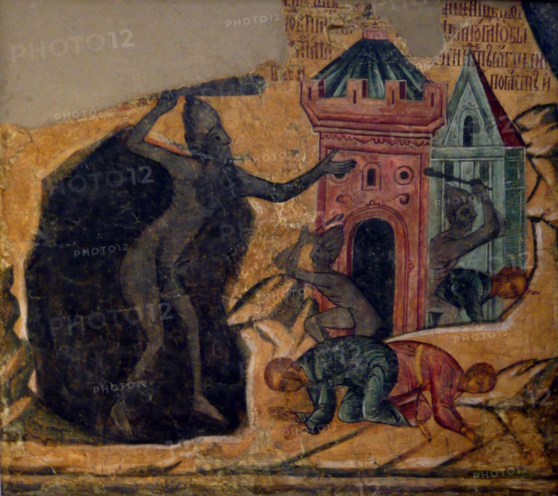 The Last Judgment. Fresco of the Novodevichy Convent, 1654. Artist: Ancient Russian frescos