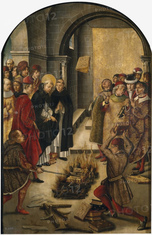 The Disputation between Saint Dominic and the Albigensians, 1493-1499. Artist: Berruguete, Pedro (1450-1503)