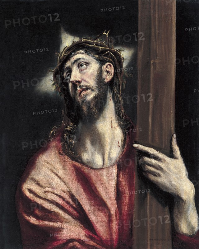 Christ with the Cross, ca. 1587-1596. Artist: El Greco, Dominico (1541-1614)