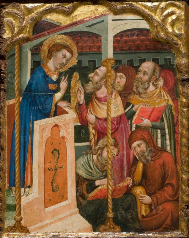 Saint Stephen's Dispute with the Jews, ca 1350. Artist: Ferrer and Arnau Bassa, (Circle) (active 1340-1360)