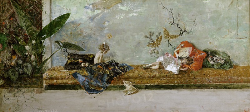 The Artist's Children, María Luisa and Mariano, at the Salón Japonés, 1874. Artist: Fortuny, Marià (1838-1874)