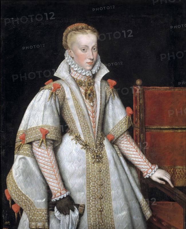 Portrait of Anna of Austria (1549?1580), Queen consort of Spain, 1616. Artist: González y Serrano, Bartolomé (1564-1627)