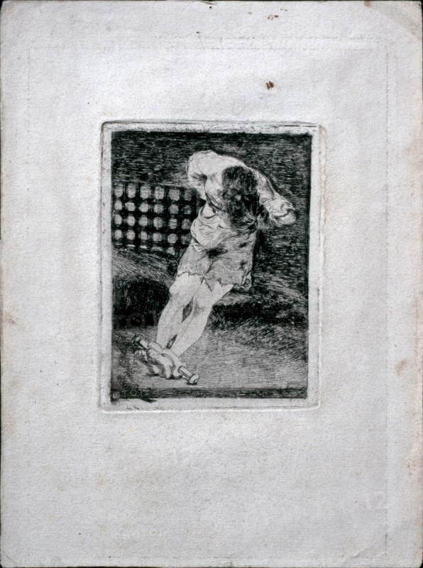 The Custody of a Criminal Does Not Call for Torture, c. 1810. Artist: Goya, Francisco, de (1746-1828)