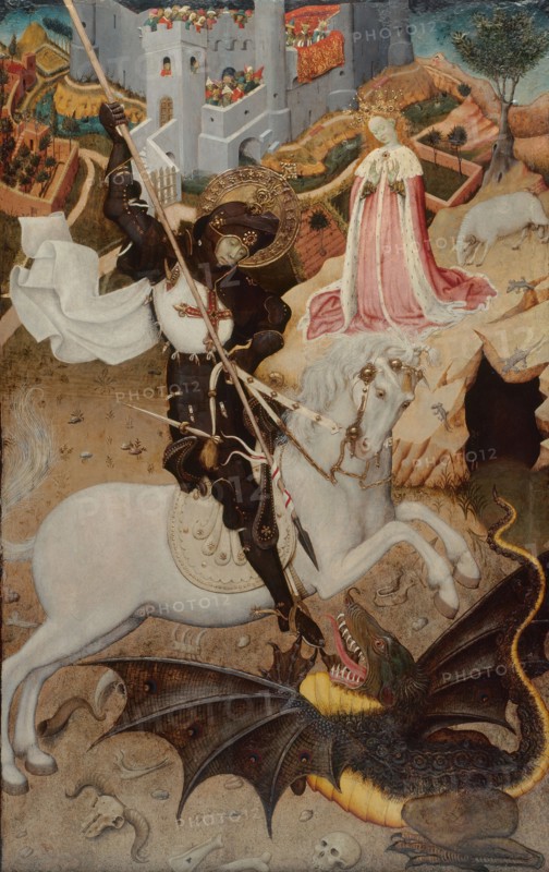 Saint George Killing the Dragon, 1434-1435. Artist: Martorell, Bernat, the Elder (1390-1452)