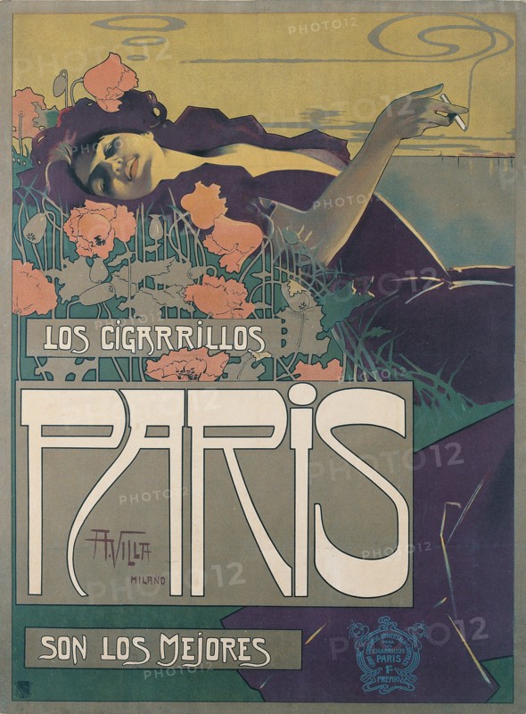 Los Cigarillos Paris, 1901. Artist: Villa, Aleardo (1865-1906)