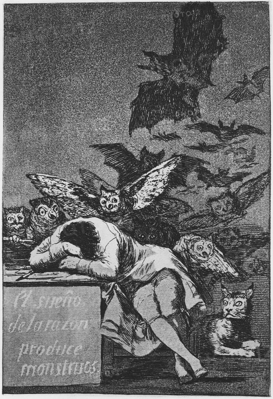 The Sleep of Reason Produces Monsters. (Capricho No 43), 1797-1798. Artist: Goya, Francisco, de (1746-1828)