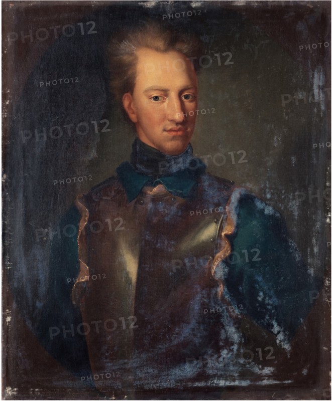 Portrait of the King Charles XII of Sweden (1682-1718). Artist: Krafft, David, von (1655-1724)
