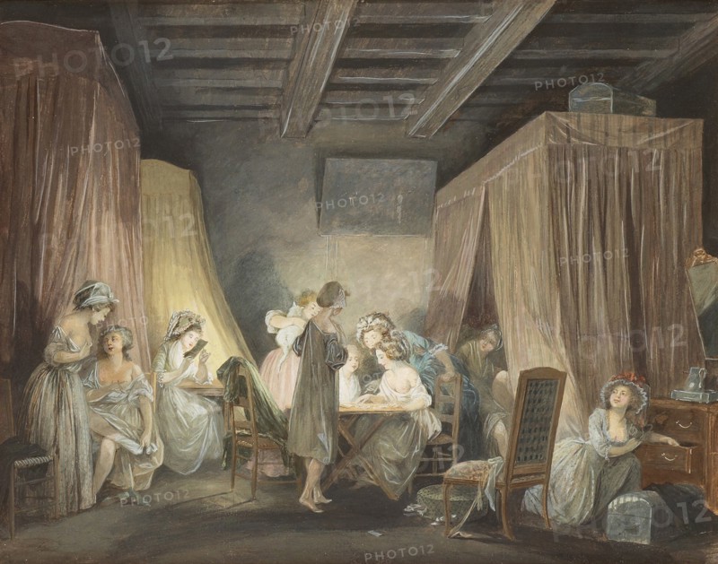 Le Coucher des Ouvrières en Modes, 1788. Artist: Lafrensen, Niclas (1737-1807)