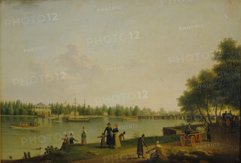 View of the Dacha of Prince Stroganov near Saint Petersburg, 1804. Artist: Paterssen, Benjamin (1748-1815)