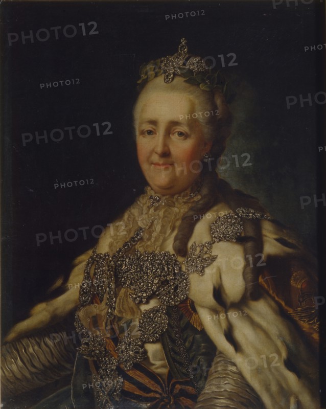 Portrait of Empress Catherine II (1729-1796). Artist: Roslin, Alexander (1718-1793)